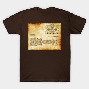 Rebel Blockade-Runner Parchment Blueprint T-Shirt